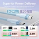 Кабель Vention USB 2.0 Type-C Male to Type-C Male 240W PD3.1 5A 1M Black Cable Aluminum Alloy (TRIBF) - зображення 5
