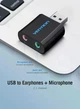 Наружная звуковая карта Vention USB 2.0 - 2x 3.5 мм 2.1 канал Алюминий Черный (VAB-S17-B) - изображение 4