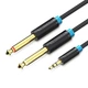 Кабель Audio 6.35мм-3.5мм Vention 2хF/F PVC Shell gold-plated 3m Black (BACBI) - зображення 1