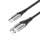 Кабель Vention Cotton Braided USB 2.0 A Male to C Male 3A Cable Aluminum Alloy 2M Gray (CODHH) - зображення 1