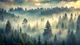 Фотообои флизелиновые Print-walls лесной окутанный туманом 0207 100×100 см (Ш×В) - изображение 2
