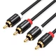 Кабель Vention 2RCA Male to Male Audio Cable 1M Black Metal (VAB-R06-B100) - зображення 1