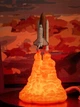 Настольный 3D ночник-светильник Space Shuttle | Беспроводная космическая LED лампа на аккумуляторе с эффектом огня USB, 28х15 см - изображение 7