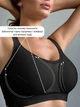 Бюстгальтер бесшовный XL (80F, 85C, 85D, 85E) Free Bra с сеточкой Анатомический эластичный лиф широкие бретели без косточек Черный 582774319 - изображение 7