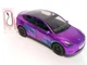 Коллекционная модель Tesla Model Y с зарядной станцией 1:24: свет, звук, дверь открывается, фиолетовый металлик - изображение 4