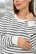 Свитшот в полоску для беременных и кормящих Rimini 2XL-3XL (50-52) Lullababe Белый с черным - изображение 10