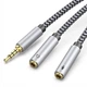 Y-перехідник 3.5mm 1 Male to 2 Female 0.5м Stone ST-AUY2-0.5M - зображення 1