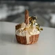 Пасхальная корзина 10х10х15см hand-made MIS LT натуральная с бежевым декором и мишкой мини - изображение 1