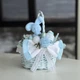 Пасхальная корзина 19х19х22см hand-made MIS LT голубая с бело-голубым декором и зайчиком - изображение 1