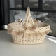 Пасхальная корзина 38х28см hand-made MIS LT бежевая с бежевым декором большая - изображение 3