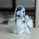 Пасхальная корзина 19х19х22см hand-made MIS LT голубая с бело-голубым декором и зайчиком - изображение 2