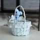 Пасхальная корзина 19х19х22см hand-made MIS LT голубая с бело-голубым декором и зайчиком - изображение 3
