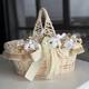 Пасхальная корзина 38х28см hand-made MIS LT бежевая с бежевым декором большая - изображение 6