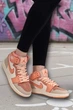 Кроссовки женские Jordan кожаные 41 персиковые (B9057-20) - изображение 3