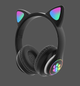 Беспроводные наушники с кошачьими ушками Cat Ear STN-28, Bluetooth, MP3, FM-радио, с LED-подсветкой, Черные - изображение 1