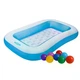 Дитячий надувний басейн Intex 57403-1 Rectangular Pool синій 166х100х28 см з надувним дном та кульками 10 шт (21-9-57403-1) - зображення 1