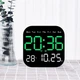 Настінний LED годинник Deepfox DS-6650 18,5×18,5 см, цифрові електронні годинники з будильником, датою, температурою, пультом, USB живлення, великий дисплей - зображення 1