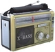 Портативний радіоприймач Golon RX-381 X-Bass з ліхтариком, USB, microSD, MP3-плеєром, телескопічною антеною, акумулятором, FM/AM/SW радіо колонка для дому, дачі та подорожей Золотистий - изображение 2
