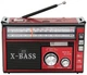 Портативний радіоприймач Golon RX-381 X-Bass з ліхтариком, USB, microSD, MP3-плеєром, телескопічною антеною, акумулятором, FM/AM/SW радіо колонка для дому, дачі та подорожей Червоний - изображение 3