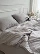 Комплект однотонного постельного белья Светло-серый двуспальный 180х215 см, наволочки 50х70, турецкий вареный хлопок - изображение 3