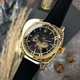 Жіночий наручний годинник Awarder 021-3D Де би не була Gold-Black-Black Leather - изображение 2
