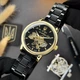 Годинник наручний Awarder 022 Black-Gold Mechanic Metall Не Забуду Дім - изображение 6