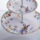 Этажерка Garden Rabbits фарфоровая 2-ярусная для фруктов и десертов 23x24 см Yiwu HP-7323-6 - изображение 4