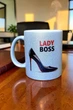 Срібна глітерна керамічна сублімаційна чашка Lady Boss - Chaban_Souvenir - Подарунок для ділової жінки, директору, подрузі (330 мл) GL_S_001 - зображення 2
