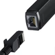 Мережевий адаптер Baseus Lite Series USB-C RJ45 (LAN) 1000 Мбіт/с, перехідник для дротового інтернету, 0.2 м, чорний - зображення 3