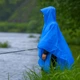 Дождевик пончо туристический плащ-палатка накидка от дождя тент Campleader материал 210T размер M 230 х 140 см Голубой - изображение 2