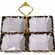 Менажниця фарфорова на 4 секції 18x18x3см біла із золотом для закусок - зображення 2
