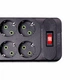Мережевий фільтр подовжувач 5 м 6 розеток 4 USB 2 Type-C 2500 Вт чорний термостійкий ABS-пластик - зображення 4