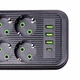 Сетевой фильтр удлинитель 8 розеток 3 USB 1 Type-C 2500 Вт 4.8 м белый F20U - изображение 5