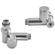Комплект кранов для полотенцесушителя угловой Koer KR.SET.551 - M1/2'xM1/2'' под ТЭН хромированный (KR5841) - изображение 1