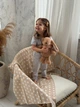 Плед детский 50% хлопок 100×140 - белый/песочный, горошек, мягкий - изображение 4