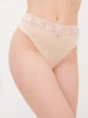 Женские хлопковые трусы бразилиана с кружевом Giulia Leya 2228/61 S Beige, комфортные хлопковые трусики, повседневное нижнее белье - изображение 2