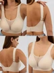 Бесшовный бюстгальтер 5XL (100F, 105C, 105D, 105E) Free Bra с глубоким сеточкой декольте Анатомический эластичный лиф широкие бретели без косточек Бежевый 583357519 - изображение 14