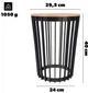 Квітник Kadax Aytre + стільниця з натурального дерева 40 см Чорна K12546 (5906638323083) - зображення 3