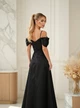 Вечернее атласное платье FirstWoman S черный 43406408 - изображение 5