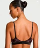 Бюстгальтер чорний з малюнком та стразами (80В) Victoria's Secret Lightly Lined Demi Bra - изображение 2