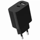 Зарядний пристрій Gembird 1xUSB-C + 1xUSB 12W black (TA-UC-2AC12-01-BK) - зображення 2