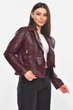 Куртка-косуха жіноча з екошкіри бордового кольору Fashion розмір 42 (210885) - зображення 2