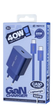 Зарядний пристрій Remax СA10 GaN 1Type-C 40W Blue + TypeC-TypeC Cable - зображення 2