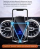 Тримач з бездротовою зарядкою для телефону Q15 + магнітна зарядка. IPhone та Android (Type-C, Lightning, microUSB) в дефлектор - изображение 10