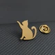 Значок из стали BROCHE брошь бижутерия Животные Кошка силуэт золотистый BRGV115380 - изображение 2