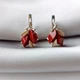 Серебряные серьги 925 пробы с кораллом и золотыми пластинами 375 пробы - изображение 1