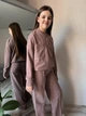 Костюм для девочки комплект подростковый детский школьный оверсайз повседневный набор одежды для школы кофта и штаны палаццо весенний осенний из трикотажа хлопок IRmAS 1348 рост размер 152 коричневый мокко - изображение 6