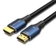 Кабель мультимедійний HDMI M to HDMI M 1.0m 8K cotton braided blue Vention (ALGLF) Vention ALGLF 995949 - зображення 1