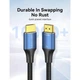 Кабель мультимедійний HDMI M to HDMI M 1.0m 8K cotton braided blue Vention (ALGLF) Vention ALGLF 995949 - зображення 3