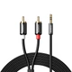 Кабель мультимедійний 3.5mm M to 2xRCA M 5.0m AV116 black Ugreen - зображення 1